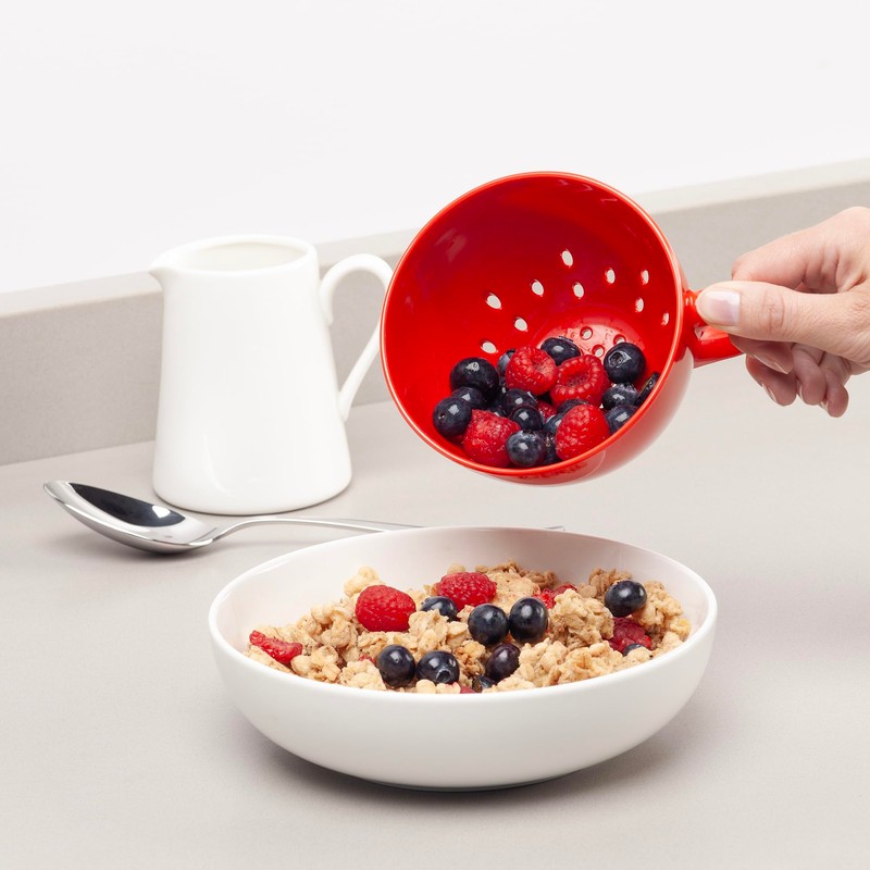 Zeal Berry Colander Cup, Small Hand-held Cup Shape Melamine Strainer/Sieve,