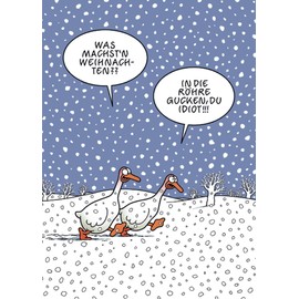 Inkognito Postcard A6 • 19231 ''In die Röhre gucken Artist: Tetsche • Cartoons • Christmas