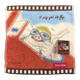 Marushin 1005048600 Mini Towel, Ghibli, Crimson Pig, Film Polco, Handkerchief, Characters, 100% Cotton, Antibacterial, Odor Resistant, Organic Cotton, Present, Gift, Birthday