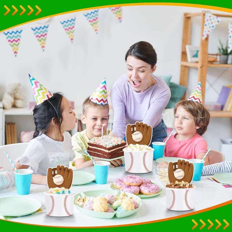 Baseball Paper Bowls with Baseball Cards, Ice Cream Bowls Disposable