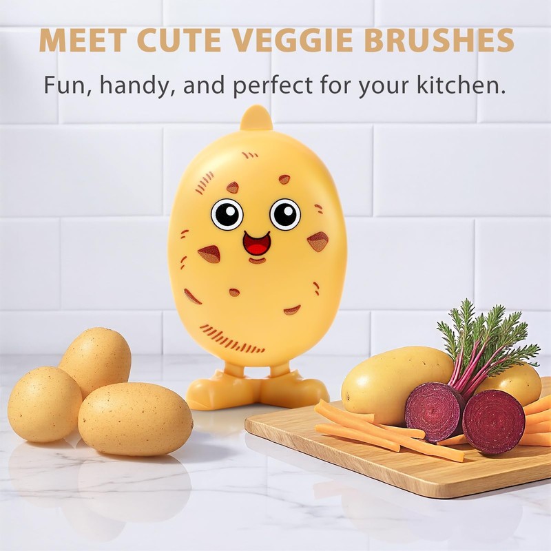 Lumkew Vegetable Brush Scrubber for Potato Mushroom (1, Potato)