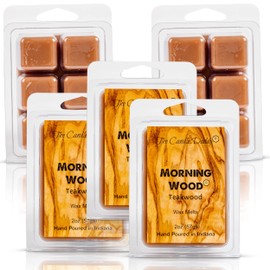 The Candle Daddy Morning Wood - Teak Wood Scent - Maximum Scented Wax Cubes/Melts- 5 Packs -10 Ounces Total- 30 Cubes