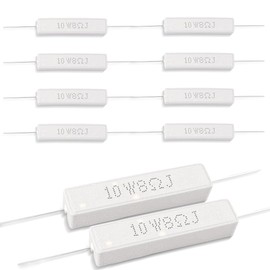 Innfeeltech 10 Pcs 10W 5% Tolerance 8 ohm Ceramic Cement Resistor For DIY Project and Experiments