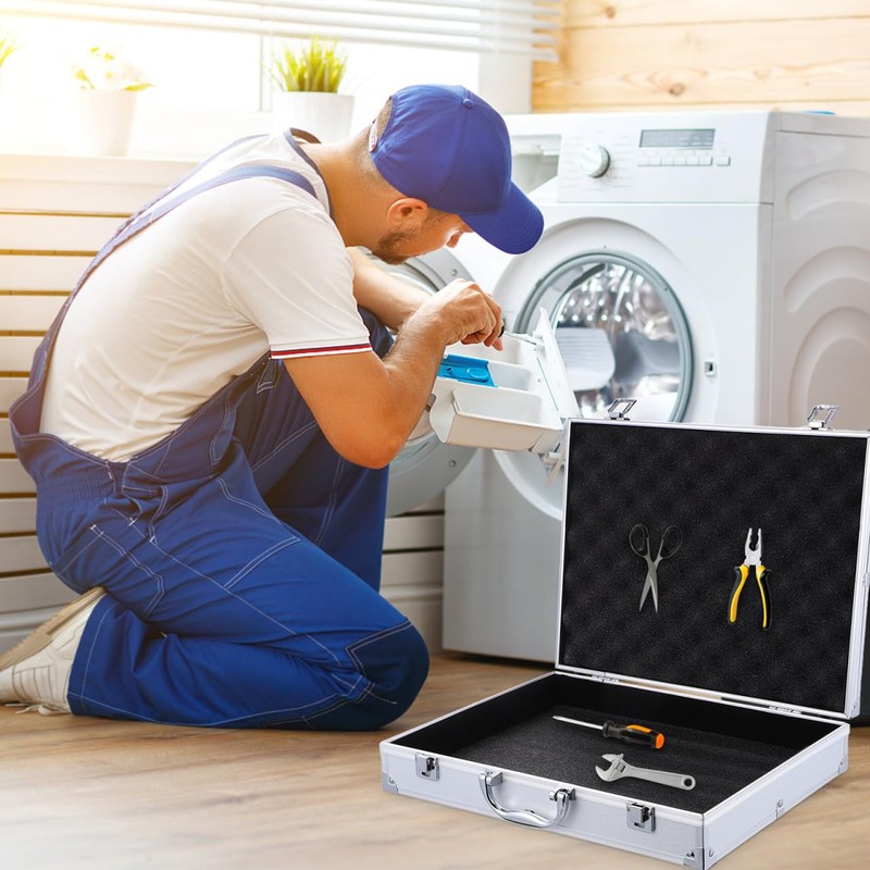SUPVOX Aluminum Toolbox Lockable Storage Case for Tools Electronics and