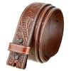 Genuine Full Grain Western Floral Engraved Tooled Leather Belt Strap