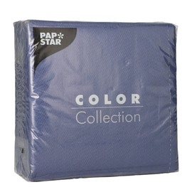 Papstar Praise Napkins 1-Ply 33 x 33 cm 1/4 Fold Pack of 100 blue 100.00