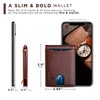 SERMAN BRANDS RFID Blocking Slim Bifold Genuine Leather Minimalist Front