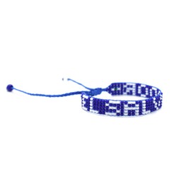 El Salvador Flag Bracelet - El Salvador Pride Wristband - Adjustable Blue & White Cultural Jewerly for Men & Women - Handmade - Premium Czech Beads - Travel Souvenir & Gift
