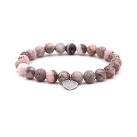 DIOUWS Inspirational Bracelets for Women, Natural Stone Healing Relaxation Chakra Bracelets Inspirational Thanksgiving Healing Gifts for Teen Girls Jewelry Gifts (Pink)