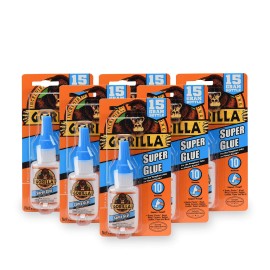 Gorilla Super Glue 6 Pack Clear Bonding Adhesives Fast Setting Impact Tough