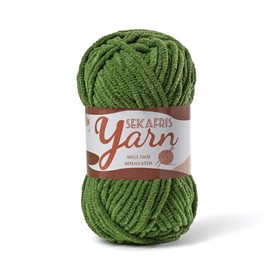 Fluffy Velvet Yarn for Crocheting，Baby Blanket Yarn for Crocheting Soft，50g(65.6yds) Amigurumi Yarn，Plush Chenille Crochet Yarn ，Puzzle Yarn for Crochet Craft (Pine Green)