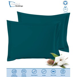 Comfort Beddings Export Quality 650 Thread Count 100% Egyptian Cotton Decorative Continental Pillow Cases Pack Of 2 - Teal (Decorative/Square Size 60 x 60 CM)