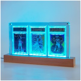 PSA 3 Graded Card Display Case with LED Lights - Magnetic Acrylic Graded Slab Holder for Baseball/Pokémon Cards, 7-Color Light Base & UV Protection