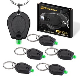 RaySoar 6 Pack Ultra Bright Green Light Keychain Flashlight Green Keychain Flashlight for Night Observation