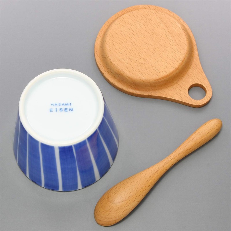 Hasami Ware 112201C200 Youyoo Cup Cup, Striped, Blue