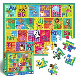 Floor Puzzle for Kids,48 Pcs Animal Letter A-Z Alphabet Puzzle,Vivid Animal Design Letter Games for Preschoolers,Learning Educational Toys for Boys and Girls,Floor Puzzles for Toddlers 3 and up