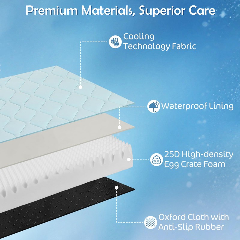 Tivray Q-Max>0.4 Cooling Dog Bed, 44" x 32" Orthopedic Dog