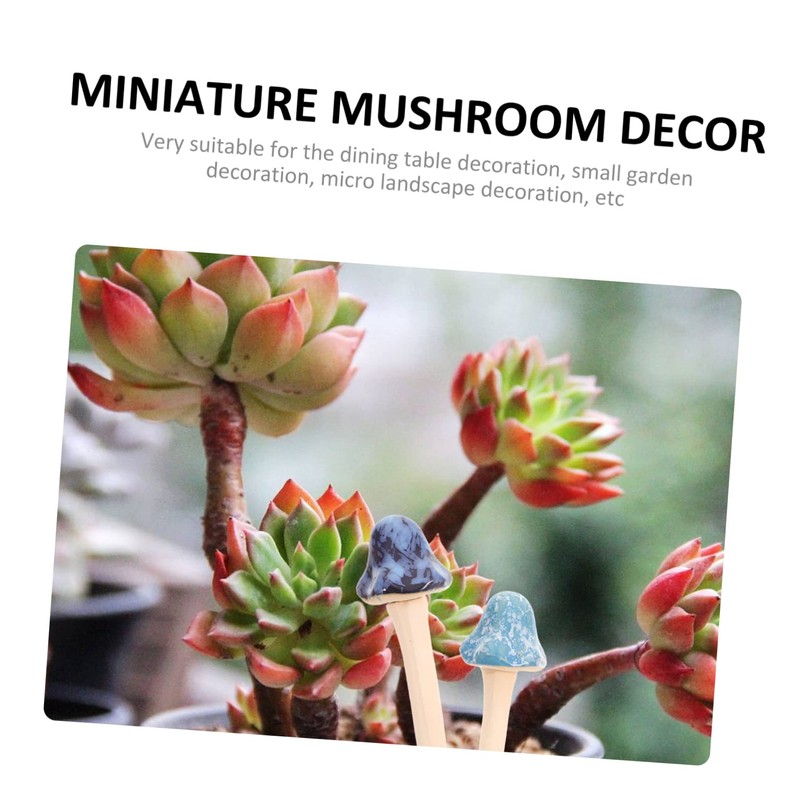 CAXUSD Tiny Mushroom Figurines in Ceramic 6pcs Garden Miniature Adornment