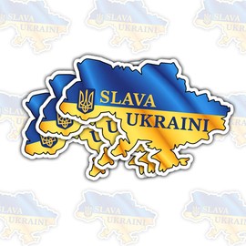 3 Pcs Slava Ukraini Glory to Ukraine Stickers – Ukrainian Pride, Support Ukraine Vinyl Decals – Gifts for Ukrainians, Patriotism Lovers – for Laptop, Water Bottle, Tumbler, Car – 3 Inch