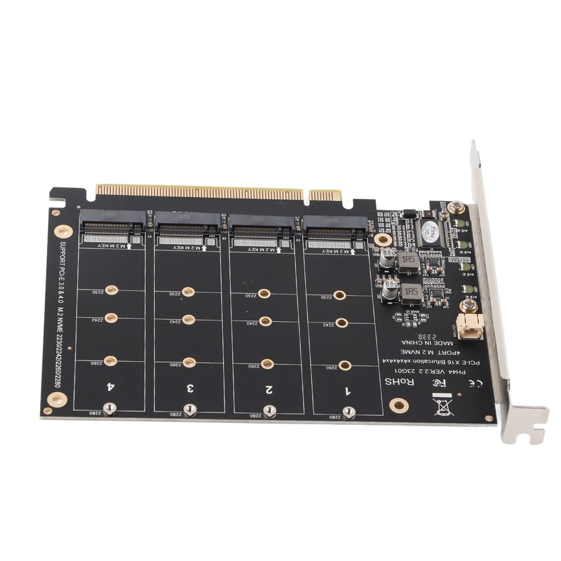 M.2 NVME SSD to PCIE X16 Adapter 4 Port High