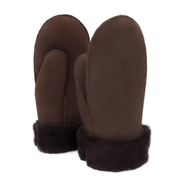 Rohn Lambskin Gloves Nepal Brown Real Lambskin for Men and Women Mittens Premium Quality Mongolian Lambskin, brown