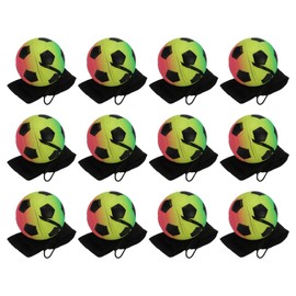 PATIKIL 2.5 Inch Sports Wrist Ball, 12Pcs Soccer Rubber Rebound Wristband Wrist Return Ball Sport on A String for Exercise Play, Mixed Colors