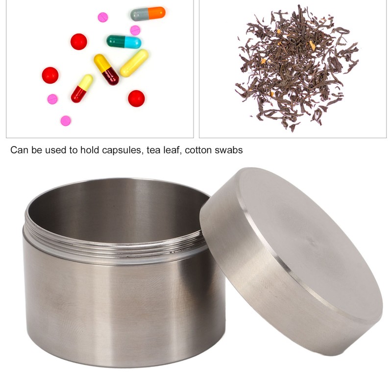 Stainless Steel Sealing Case Tea Leaf Canister Container Can Mini