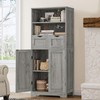 TEENFON 49.6''Tall Storage Cabinet with Adjustable Shelves & Doors, Bathroom
