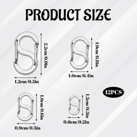 Necklace Clasp 12 PCS Silver Double Opening Shortener Lobster Clasps Quality Stainless Steel Bracelet Clasps Reliable and Durable Lobster Clasps for DIY Jewelry Making and Repair (4 Sizes)