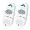 2 x White 2 Channel 433.92MHz Garage Door Remote Control