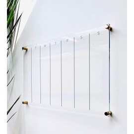 Large Clear Acrylic Weekly Calendar for wall | Dry-Erase Message White Board Calendar Wall Mounted Office Home Family Organization Tools Must Haves School Kids Adult Mom Teen Monthly Weekly ADHD Tools