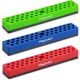 FOCUS TOOL 3PCS 1/4" Magnetic Hex Bit Holder Rack Organizer 129 Holes 1/4" Drill Bit Holder