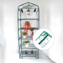 WYSRJ Mini Greenhouse Cover Replacement, 5 Tier Portable Transparent PVC Hot House Cover with Zippered Grow Greenhouse Tent Flower House (Shelf not Included) for Plants Cold Frost Protection
