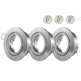 Oley Leuchten Lux Frame LED Recessed Spotlight Frame GU10 Recessed Light Swivel LED Spotlights 230 V Matt Chrome
