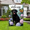 Welcome Spring Summer Black Lab Garden Flags 12x18 Double Sided