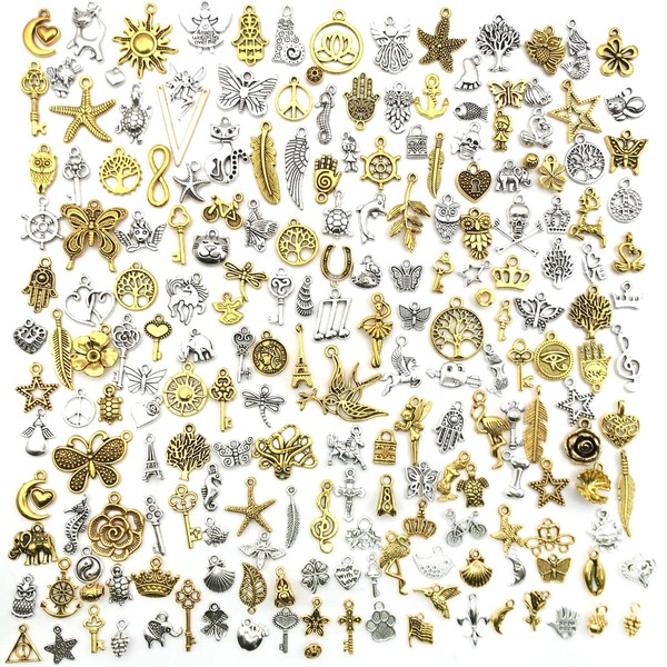 JSTHHTT 200 Pieces Charms Pendants for Jewellery, Mixed Charms for
