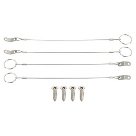 MECCANIXITY Lanyard Cable Safety Tether Wire 9 Inch 316 Stainless Steel Quick Release Pin Lanyard for Loss Prevention One Loop with Quick Release Ring (Silver, Pack of 4)