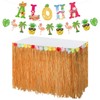 EOWVISN 1 Piece Hawaiian Table Skirt And 1 Piece Hawaiian