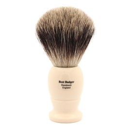 Edwin Jagger 3EJ877 Large Best Badger Shaving Brush, Imitation Ivory for use with Shaving Cream or Soap for Men