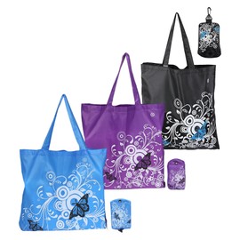 KxrTpx 3 PCS Reusable Shopping Bags, Foldable Shopping Bag, 45 * 35 * 7cm Shopping Bags for Women，Comfortable to Touch, Good Waterproof, Wear-resistant for Daily Storage,shopping (3 Colour