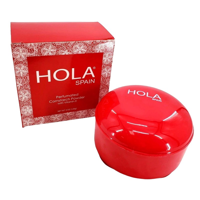 Hola Spain Skin Petal Body Talc Dusting Powder & Puff