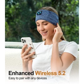 Sleep Headphones Bluetooth Sleep Headband Adjustable Sports Headphones Headband Wireless Earbuds for Side Sleeper, Workout Running Insomnia Travel Yoga Cool Tech Gadgets Unique Gift