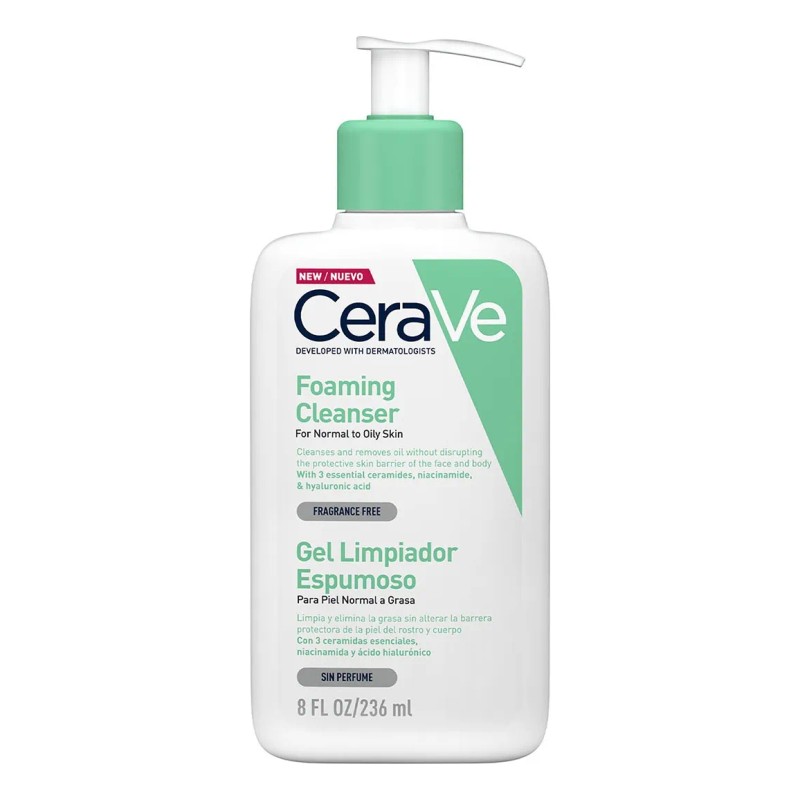 Gel Cerave Limpiador Espumoso Piel Normal A Grasa De 236