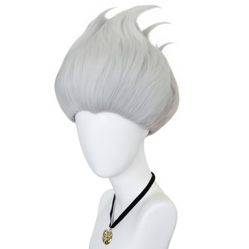 Pure Silver Wig for Men Silver Straight Cosplay Wigs for
