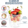 CUSINIUM [50 Cups + 200 Picks] 5.75oz Rounded Plastic Cups