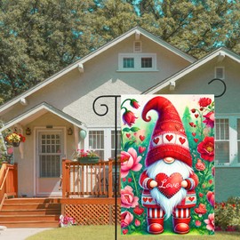 Blissyard Mothers Day Gnome Garden Flag Vertical Double Sided 12×18 Inch Spring Love Heart Flowers Happy Mothers Garden Flags Anniversary Wedding Yard Porch Outdoor Decoration