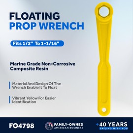 Five Oceans Universal Prop Wrench Kit with Multiple Sockets, Floating Boat Propeller Wrench Nuts for Outboards and Stern Drives, Ideal Pontoon, Sport and Fishing Boat, Yellow - FO4798