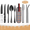 Travel Utensil Set, Reusable Stainless Steel Flatware Set with Case,