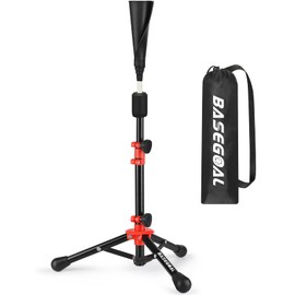 BaseGoal Baseball Tee for Kids,Batting Tee,Softball Tee,Youth Hitting Tee,Teeball Tee,Travel Tee,Easy Adjustable Height (Kids Baseball Tee New)