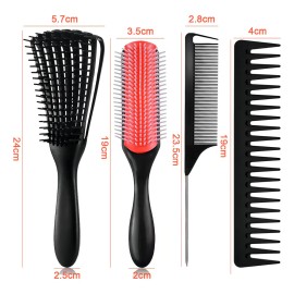 15pz Peine De Masaje De Pulpo Adecuado Para Cabello Rizad Cepillos para Desenredar Rizado Natural Peine para Peinar el Cabello Rizado para mujer, Juego De Peines Para Peinar El Cabello